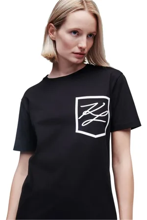 Karl Lagerfeld Top, Dame, Sort, L, Tyl, T-shirt