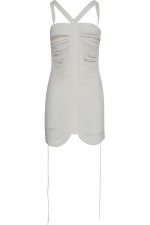 ANDREA ADAMO Kjole, Dame, Hvid, S, Uld, Dresses