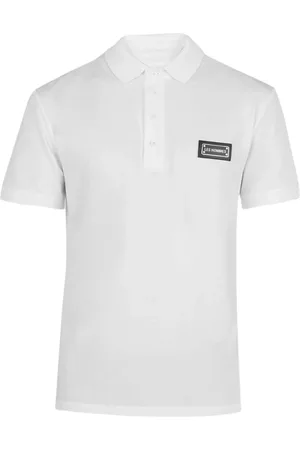 Les Hommes Top, Herre, Hvid, 2XL, Slim Fit Pique Polo med metallogo