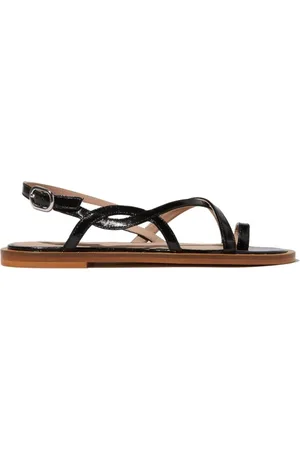 Scarosso Sko, Dame, Sort, 37 1/2 EU, Læder, Carol Patent Sandaler