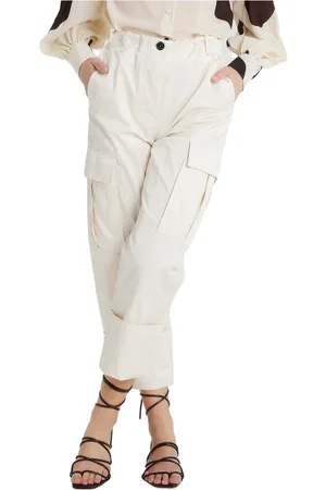 ERIKA CAVALLINI Bukser, Dame, Hvid, S, Bomuld, Lige bukser