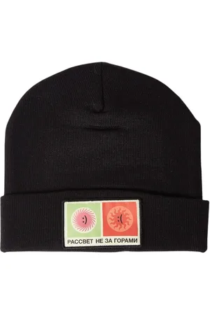 Rassvet Tilbehør, Herre, Sort, ONE SIZE, Uld, Logo Patch Beanie Hat