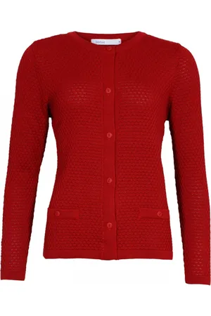 Skovhuus Strik, Dame, Rød, 2XL, Bomuld, Cardigans