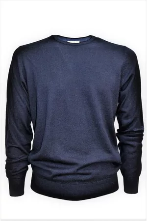 CASHMERE COMPANY Sweathshirts & Hoodies, Herre, Blå, M, Uld, Mænd Creweck Sweater