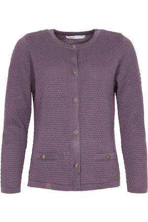 Skovhuus Strik, Dame, Lilla, M, Bomuld, Struktureret solid oberst cardigan