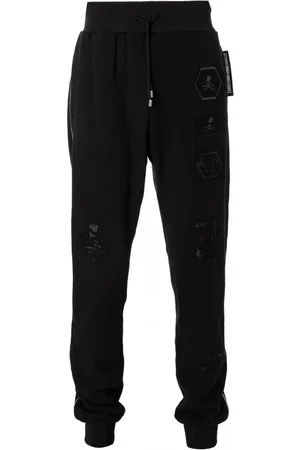Philipp Plein Bukser, Herre, Sort, S, Bomuld, Sportbukser