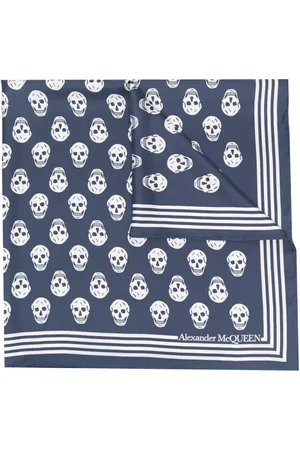 Alexander McQueen Tilbehør, Herre, Blå, ONE SIZE, Silky Scarves
