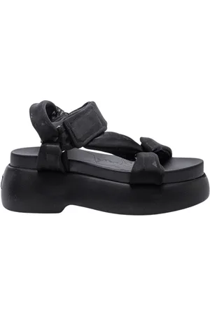 AGL ATTILIO GIUSTI LEOMBRUNI Sko, Dame, Sort, 39 1/2 EU, Tyl, Sandaler med tylbånd og kiletiler