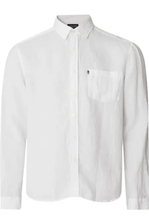 Lexington Skjorte, Herre, Hvid, M, Linned, Casual skjorte
