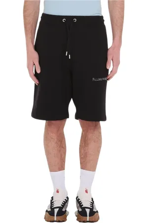 Filling pieces Shorts, Herre, Sort, S, Bomuld, Bermuda med broderet logo