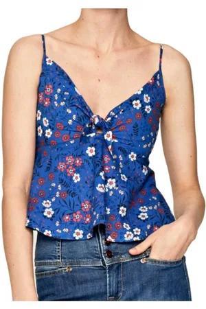 Pepe Jeans Top, Dame, Blå, L, Bomuld, Ærmeløse toppe