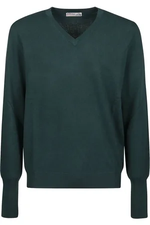 BALLANTYNE Strik, Herre, Grøn, M, V-hals sweater