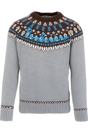 MC2 SAINT BARTH Strik, Herre, Grå, XL, Uld, Broderet akrylblandet sweater