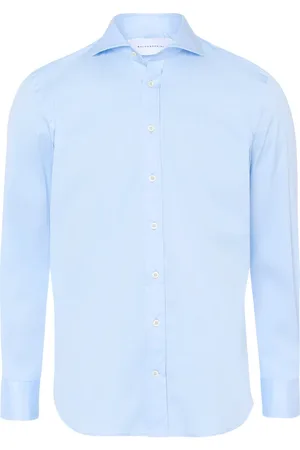 Baldessarini Skjorte, Herre, Blå, 5XL, Bomuld, Stræk shirt Hugh med haj krave