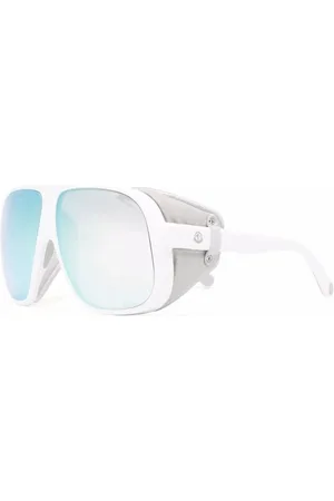 Moncler Tilbehør, unisex, Hvid, 66 MM, Uld, Solbriller