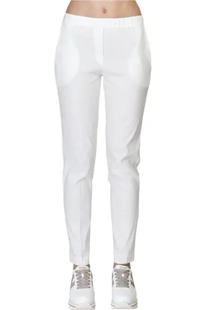 D.EXTERIOR Bukser, Dame, Hvid, L, Uld, Slim-fit bukser