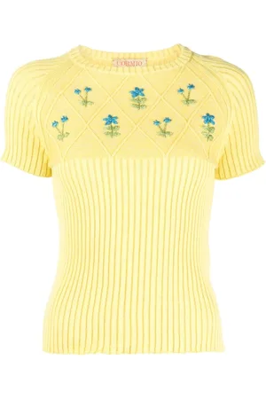 CORMIO Top, Dame, Gul, 2XS, Uld, T-shirts