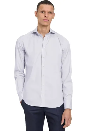 Baldessarini Skjorte, Herre, Hvid, 5XL, Bomuld, Stræk shirt Hugh med haj krave