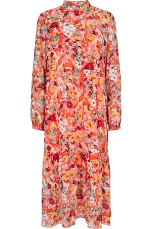 Liberté Kjole, Dame, Rød, 2XL, Polyester, Midi dag kjole