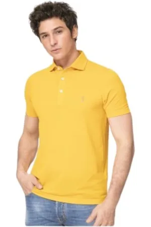 Gran Sasso Top, Herre, Gul, 2XL, Bomuld, Polo trøje