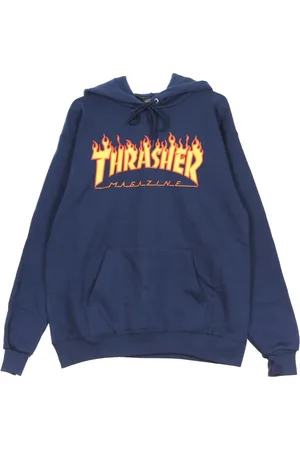 Thrasher Sweathshirts & Hoodies, Herre, Blå, S, Uld, Flamehoodie