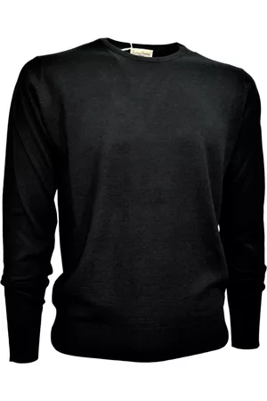 CASHMERE COMPANY Strik, Herre, Sort, 2XL, Uld, Mænd Creweck Sweater Wool and Silk