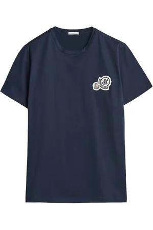 Moncler Top, Herre, Blå, M, Bomuld, T-shirt