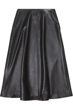 Balenciaga Nederdel, Dame, Sort, XS, Læder, Midi Skirts