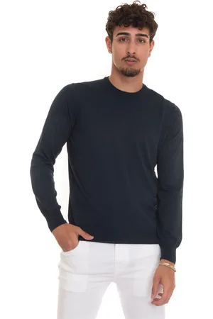 Gran Sasso Strik, Herre, Blå, 4XL, Bomuld, Round-hals pullover