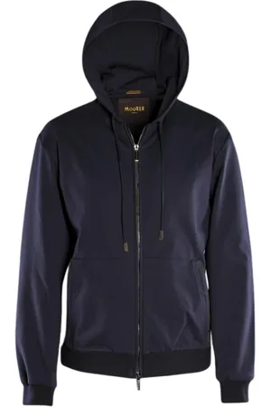 MOORER Sweathshirts & Hoodies, Herre, Blå, XL, Uld, Gennemgående lynlås
