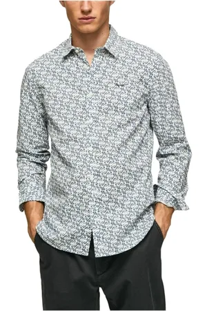 Pepe Jeans Skjorte, Herre, Grå, XL, Bomuld, Afslappede skjorter