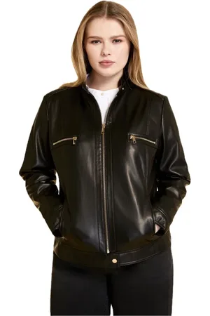 Persona by Marina Rinaldi Jakke, Dame, Sort, 4XL, Uld, Bikerjakke