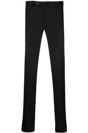 PT01 Bukser, Herre, Sort, 2XL, Uld, - Slim Fit plisserede flanelbukser - Sort