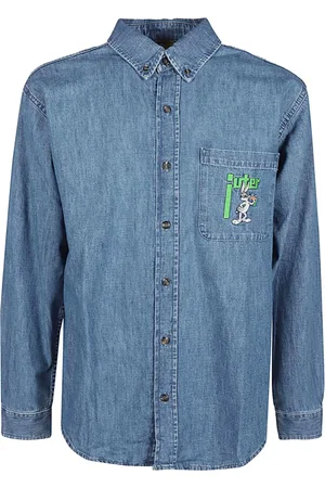 IUTER Skjorte, Herre, Blå, L, Denim, Denim Bluser