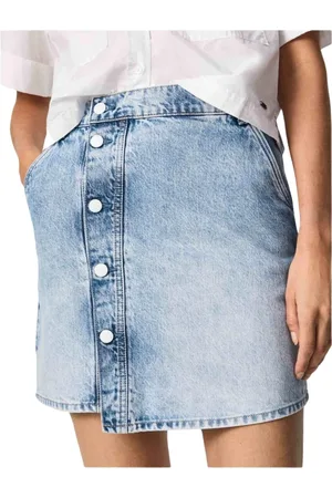 Pepe Jeans Nederdel, Dame, Blå, XS, Bomuld, Hannahederdel