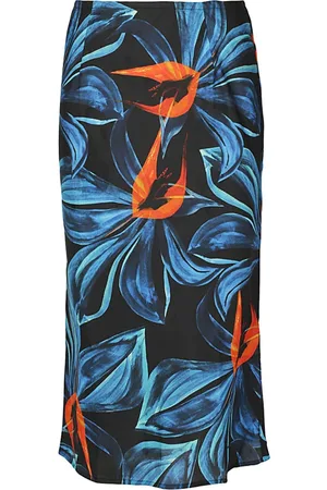 Louisa Ballou Nederdel, Dame, Blå, M, Bomuld, Midi Skirts