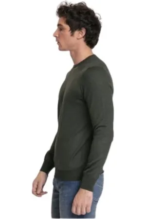 Gran Sasso Strik, Herre, Grøn, L, Uld, Rund halsflaske sweater