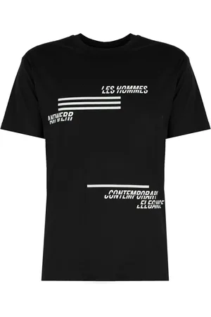 Les Hommes Top, Herre, Sort, XL, Bomuld, T-shirt moderne
