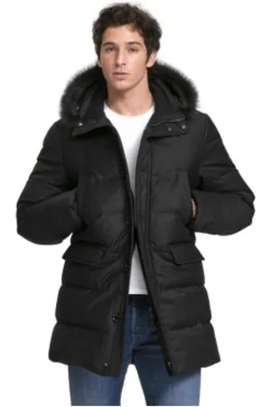 MOORER Frakke, Herre, Sort, XL, Uld, Parka