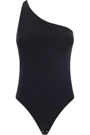 Alexander McQueen Top, Dame, Sort, M, Uld, Åben back en skulder bodysuit