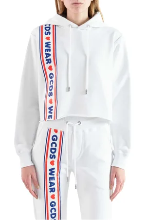 GCDS Sweathshirts & Hoodies, Dame, Hvid, S, Hættetrøje