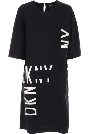 DKNY Kjole, Dame, Sort, S, Bomuld, Midi Dresses
