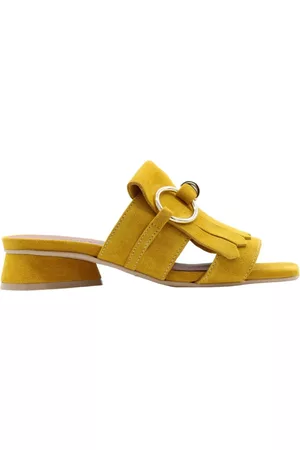 carmens Sko, Dame, Gul, 37 EU, Uld, Sliders
