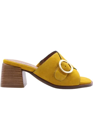 carmens Sko, Dame, Gul, 38 EU, Uld, Heeled Mules