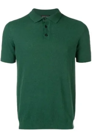 Roberto Collina Top, Herre, Grøn, L, Bomuld, Kortærmet polo