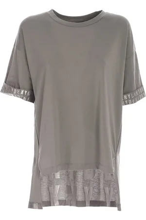 DKNY Top, Dame, Grå, L, Bomuld, T-shirts