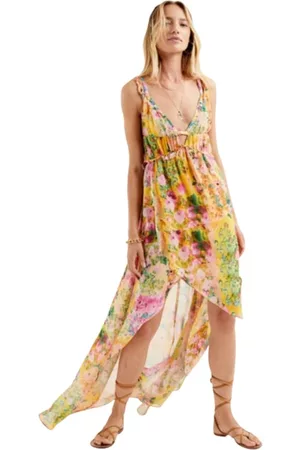 For Love & Lemons Kjole, Dame, Gul, XS, Maxi Madison kjole