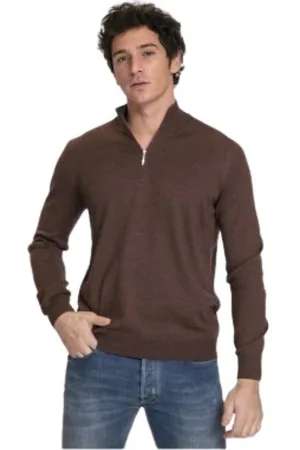 Gran Sasso Strik, Herre, Brun, 3XL, Uld, bluse