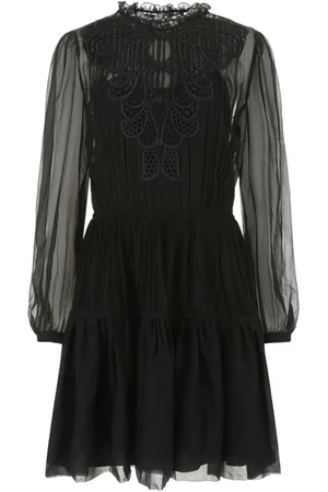 Alberta Ferretti Kjole, Dame, Sort, S, Chiffon, Sort chiffon mini kjole