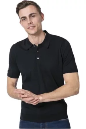 Gran Sasso Top, Herre, Sort, XL, Bomuld, Strik poloshirt